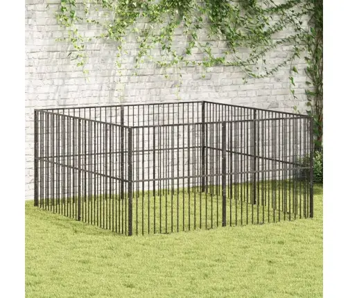 Koera Mänguaedik, 8 Paneeliga, Must, Tsingitud Teras