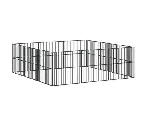 Aptvaras Šunims, 12 Segmentų, Juodas, Galvanizuotas Plienas