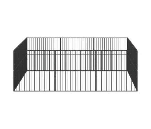 Aptvaras Šunims, 12 Segmentų, Juodas, Galvanizuotas Plienas