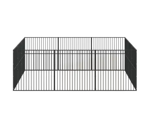 Aptvaras Šunims, 12 Segmentų, Juodas, Galvanizuotas Plienas