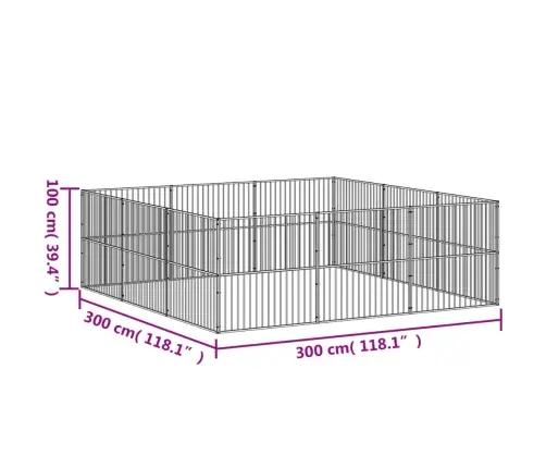 Aptvaras Šunims, 12 Segmentų, Juodas, Galvanizuotas Plienas