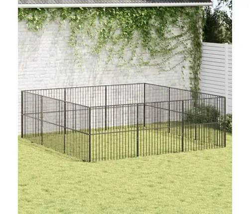 Aptvaras Šunims, 12 Segmentų, Juodas, Galvanizuotas Plienas