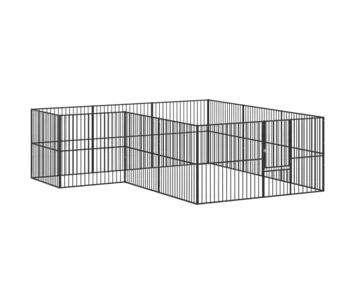 Aptvaras Šunims, 12 Segmentų, Juodas, Galvanizuotas Plienas