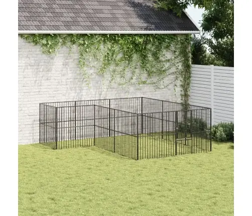 Aptvaras Šunims, 12 Segmentų, Juodas, Galvanizuotas Plienas
