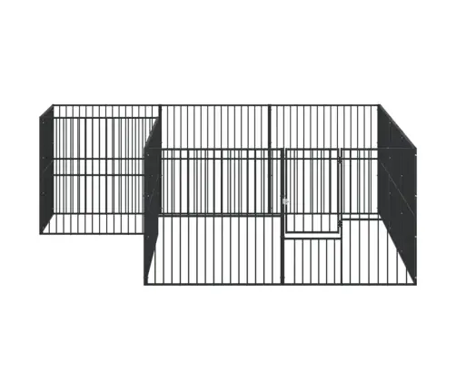 Aptvaras Šunims, 12 Segmentų, Juodas, Galvanizuotas Plienas