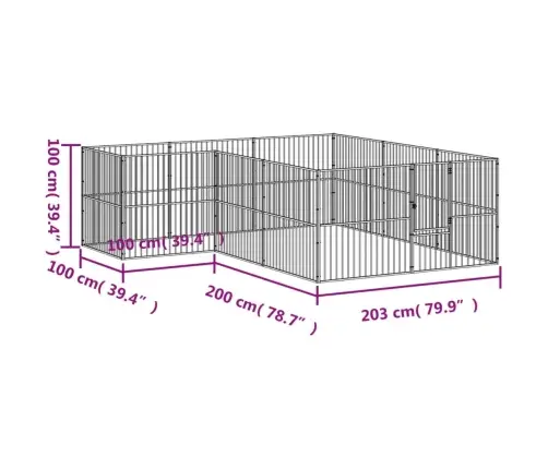 Aptvaras Šunims, 12 Segmentų, Juodas, Galvanizuotas Plienas
