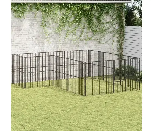 Aptvaras Šunims, 12 Segmentų, Juodas, Galvanizuotas Plienas