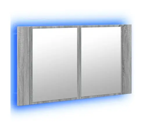 Vannasistabas Spoguļskapītis Ar Led, Pelēks, 80X12X45Cm, Akrils Vidaxl