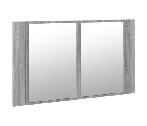 Vannasistabas Spoguļskapītis Ar Led, Pelēks, 80X12X45Cm, Akrils Vidaxl