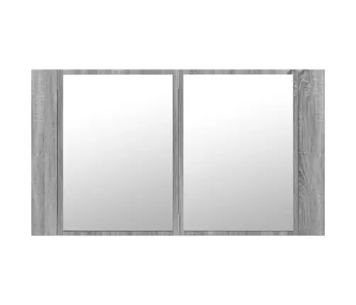 Vannasistabas Spoguļskapītis Ar Led, Pelēks, 80X12X45Cm, Akrils Vidaxl