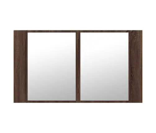 Veidrodinė Vonios Spintelė Su Led, Ruda, 80X12X45cm Akrilas