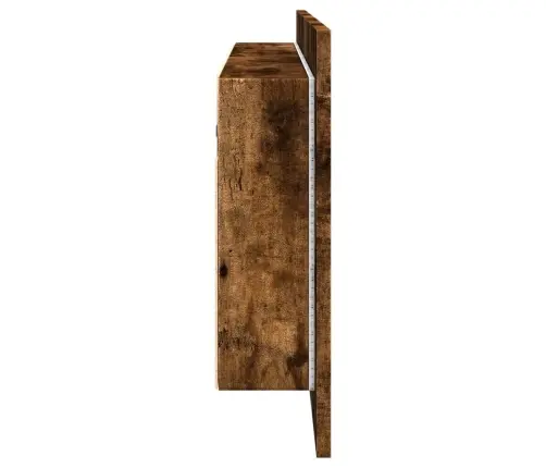Veidrodinė Vonios Spintelė Su Led, Dūminio Ąžuolo, 100X12X45Cm