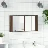 Vannitoa Led-Peegelkapp, Pruun Tamm, 90X12X45 cm Akrüül