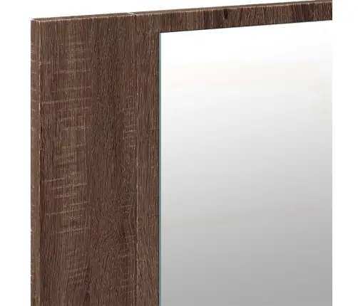 Vannitoa Led-Peegelkapp, Pruun Tamm, 90X12X45 cm Akrüül