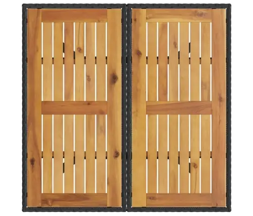 Aialaud Akaatsiapuidust Plaadiga, Must, 80X80X75 cm Pe-Rotang