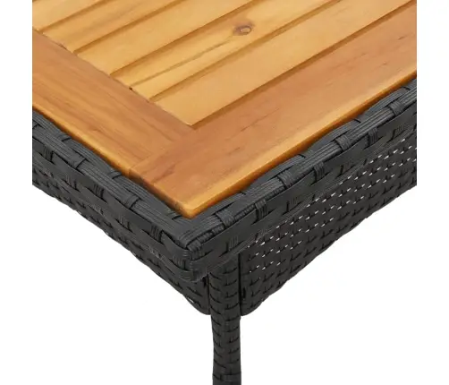 Aialaud Akaatsiapuidust Plaadiga, Must, 80X80X75 cm Pe-Rotang