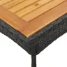 Aialaud Akaatsiapuidust Plaadiga, Must, 80X80X75 cm Pe-Rotang