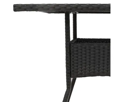 Aialaud Akaatsiapuidust Plaadiga, Must, 80X80X75 cm Pe-Rotang
