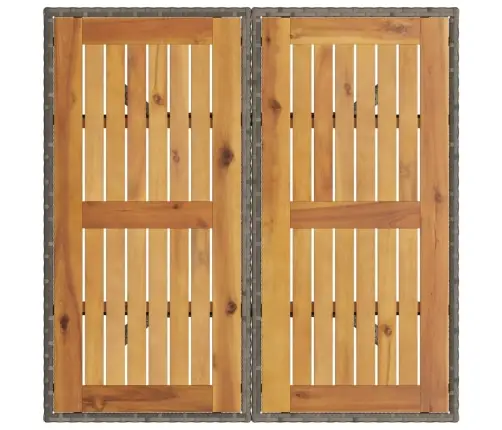 Stalas Su Akacijos Stalviršiu, Pilkas, 80X80X75cm Poliratanas