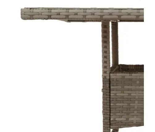 Stalas Su Akacijos Stalviršiu, Pilkas, 80X80X75cm Poliratanas