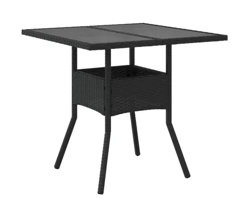 Dārza Galds Ar Stikla Virsmu, 80X80X75 Cm, Melna Pe Rotangpalma Vidaxl Dārza Galds Ar Stikla Virsmu, 80X80X75 Cm, Melna Pe Rotangpalma Vidaxl