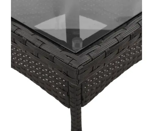 Dārza Galds Ar Stikla Virsmu, 80X80X75 Cm, Melna Pe Rotangpalma Vidaxl Dārza Galds Ar Stikla Virsmu, 80X80X75 Cm, Melna Pe Rotangpalma Vidaxl