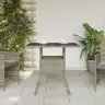 Dārza Galds Ar Stikla Virsmu, 80X80X75 Cm, Pe Rotangpalma Vidaxl