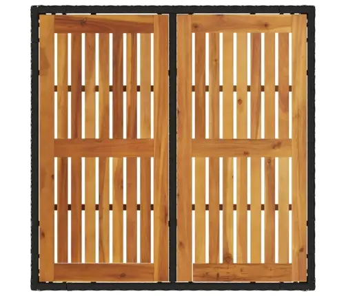 Dārza Galds Ar Akācijas Virsmu, Melns, 90X90X75 Cm, Pe Pinums Vidaxl