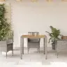 Stalas Su Akacijos Stalviršiu, Pilkas, 90X90X75cm Poliratanas