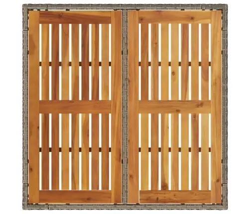 Stalas Su Akacijos Stalviršiu, Pilkas, 90X90X75cm Poliratanas