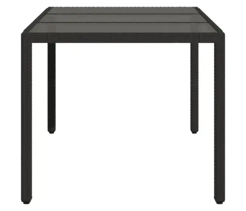Dārza Galds, Stikla Virsma, Melns, 150X90X75 Cm, Pe Rotangpalma Vidaxl