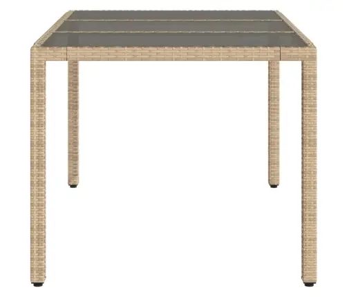 Dārza Galds, Stikla Virsma, Bēšs, 150X90X75 Cm, Pe Rotangpalma Vidaxl Dārza Galds, Stikla Virsma, Bēšs, 150X90X75 Cm, Pe Rotangpalma Vidaxl