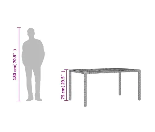 Dārza Galds Ar Akācijas Virsmu, Pelēks, 150X90X75 Cm, Pe Pinums Vidaxl