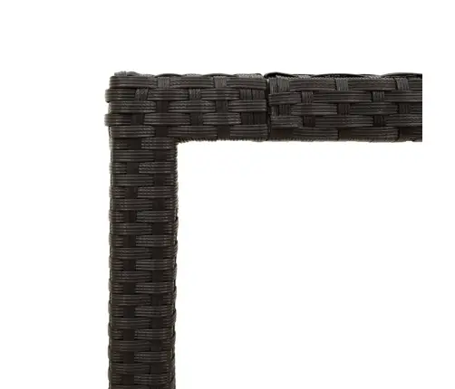 Stalas Su Stikliniu Stalviršiu, Juodas, 190X90X75, Poliratanas