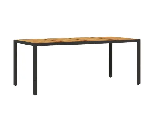 Aialaud Akaatsiapuidust Plaadiga, Must, 190X90X75 cm Pe-Rotang