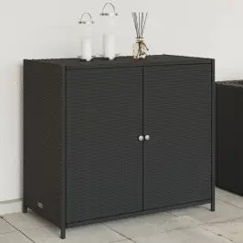 Dārza Skapis, Melns, 83X45X76 Cm, Pe Rotangpalma Vidaxl