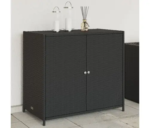 Dārza Skapis, Melns, 83X45X76 Cm, Pe Rotangpalma Vidaxl