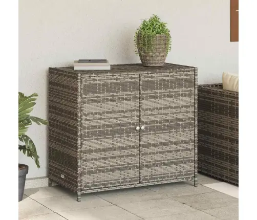 Dārza Skapis, Pelēks, 83X45X76 Cm, Pe Rotangpalma Vidaxl