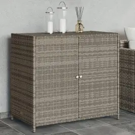 Dārza Skapis, Pelēks, 83X45X76 Cm, Pe Rotangpalma Vidaxl