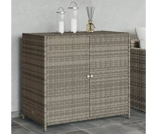 Dārza Skapis, Pelēks, 83X45X76 Cm, Pe Rotangpalma Vidaxl