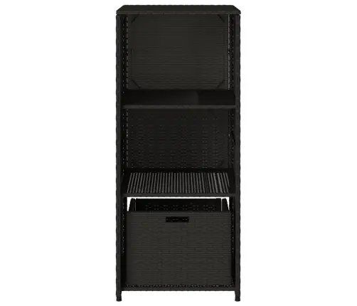 Dārza Skapis, Melns, 50X55X115 Cm, Pe Rotangpalma Vidaxl