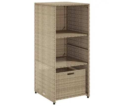 Dārza Skapis, Bēšs, 50X55X115 Cm, Pe Rotangpalma Vidaxl