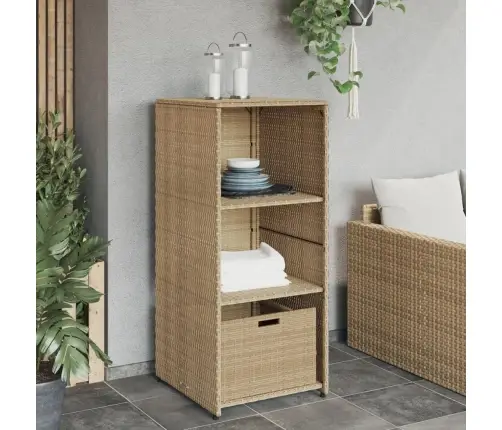 Dārza Skapis, Bēšs, 50X55X115 Cm, Pe Rotangpalma Vidaxl