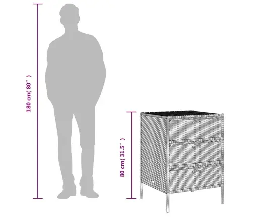 Sodo Spintelė Daiktams, Ruda, 55X59X80cm Poliratanas