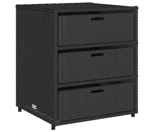 Dārza Skapis, Melns, 55X59X69 Cm, Pe Rotangpalma Vidaxl