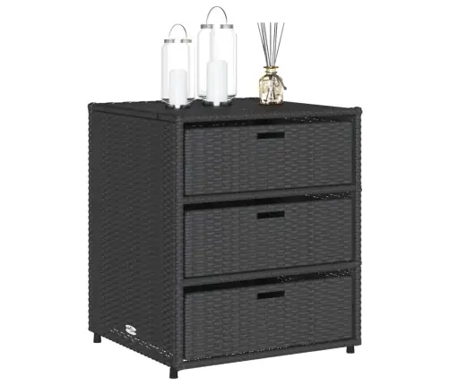 Dārza Skapis, Melns, 55X59X69 Cm, Pe Rotangpalma Vidaxl