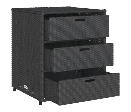 Dārza Skapis, Melns, 55X59X69 Cm, Pe Rotangpalma Vidaxl