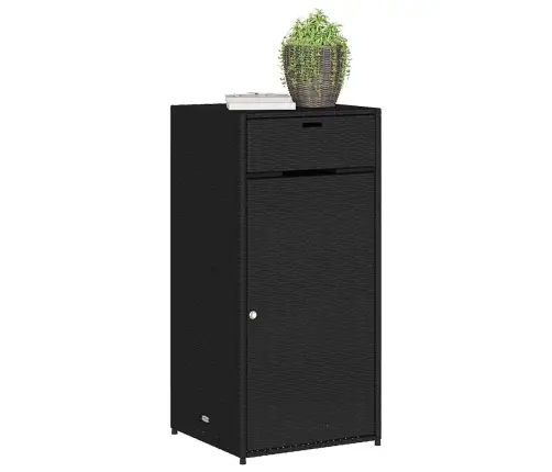 Dārza Skapis, Melns, 55X55X111 Cm, Pe Rotangpalma Vidaxl