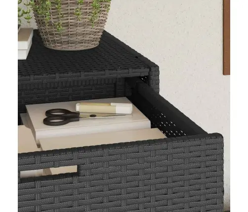 Dārza Skapis, Melns, 105X55X113 Cm, Pe Rotangpalma Vidaxl