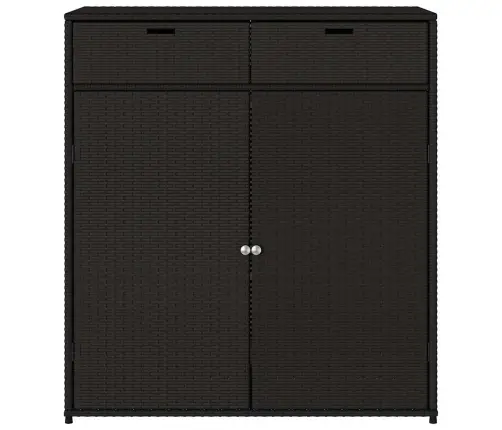 Dārza Skapis, Melns, 105X55X113 Cm, Pe Rotangpalma Vidaxl
